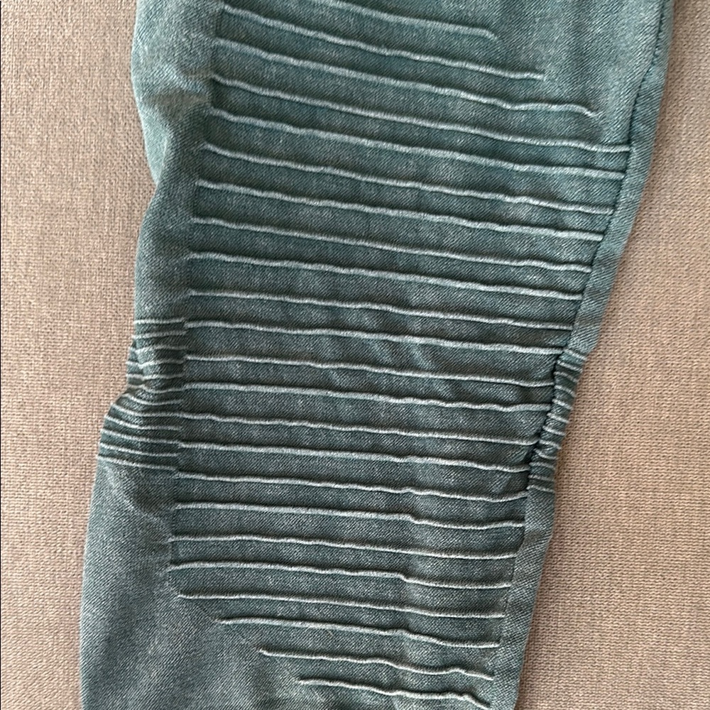 Green Moto Leggings